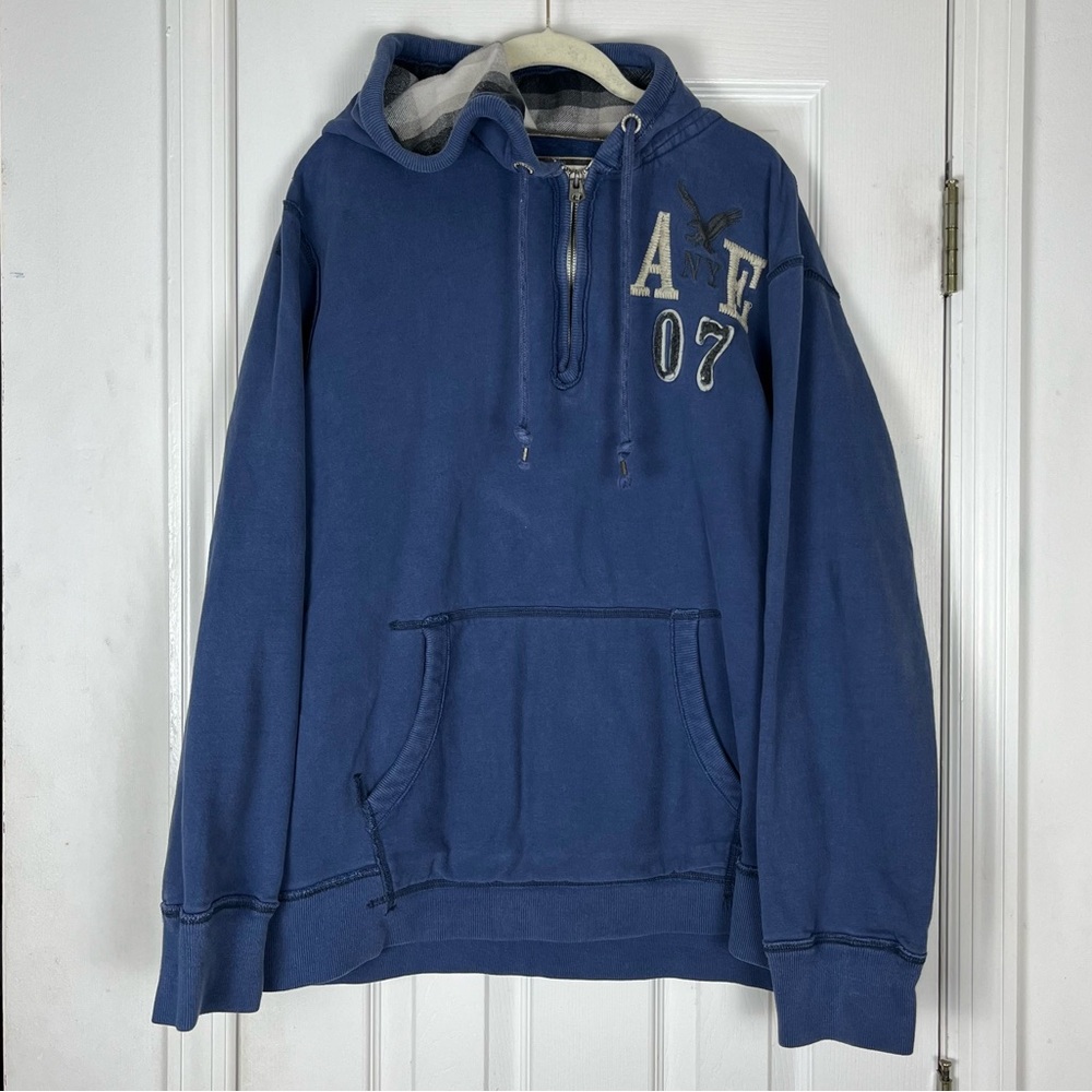 AEO American Eagle 1/4 Henley Zip Hoodie Sweatshirt Men’s XXL 2000’s Y2K